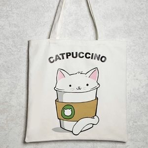 ☕️ Catpucchino Coffee & Cat Tote Bag ☕️
